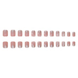 24pcs/Set Short Gradient White Snowflakes Press On Nails