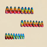 24pcs/Set Multicolor Butterfly Wings Press-On Nails