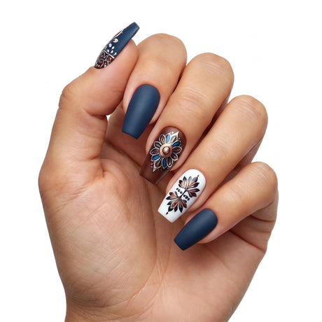 24pcs/Set Mandala Pattern Press-On Nails
