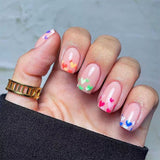 24pcs/Set Valentine's Multicolor Hearts Press-On Nails