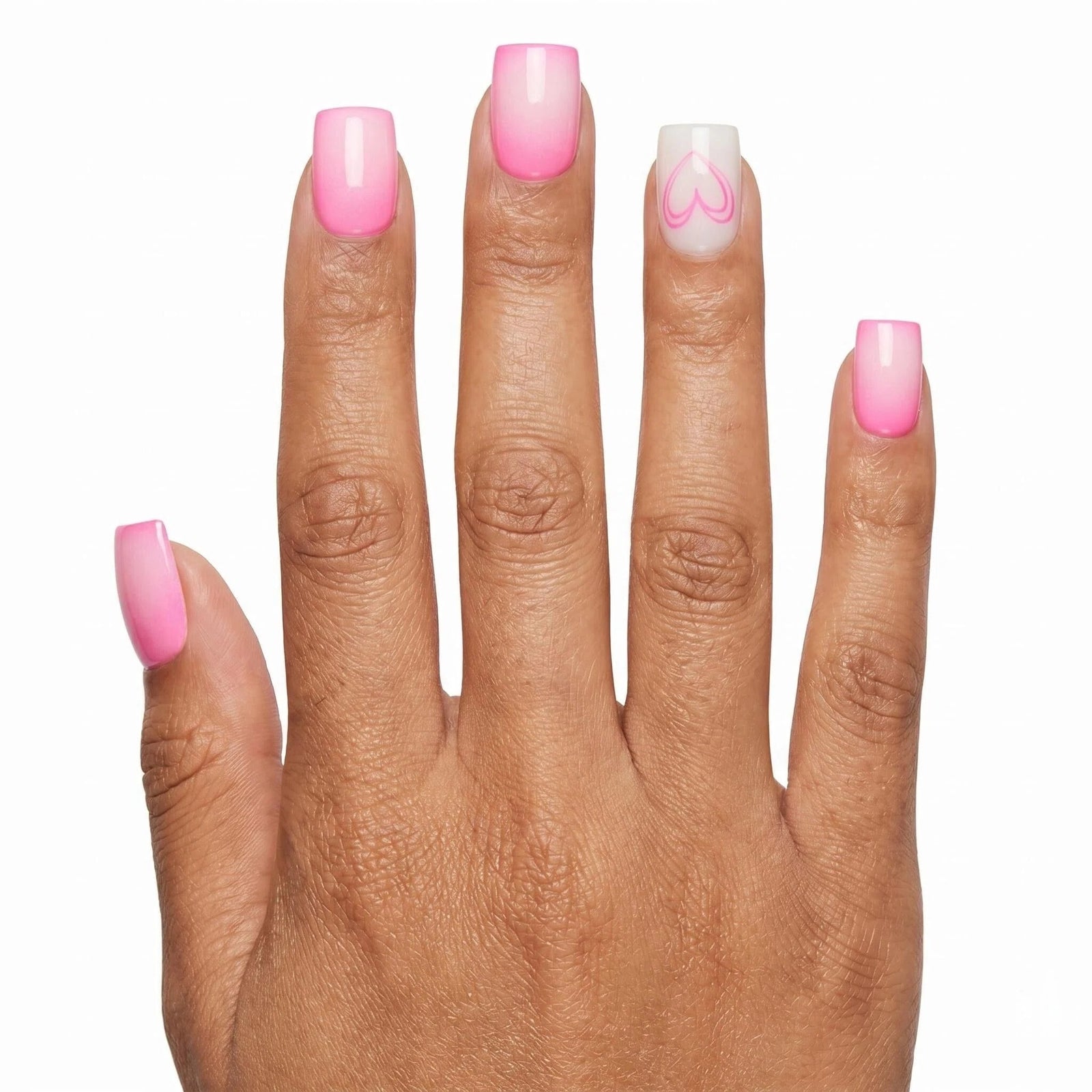 24pcs/Set Gold Stripes with White Flowers Press-On Nails