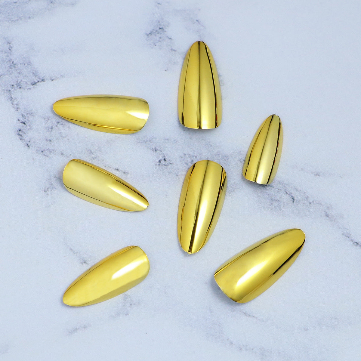 24pcs/Set Gold Electroplated Press-On Nails