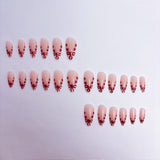 24pcs/Set Valentine's Red Heart & Bow French Press-On Nails