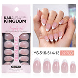 24pcs/Set Short White French Press On Nails