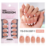 24pcs/Set Short White French Press On Nails