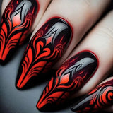 24pcs/Set Red & Black Gothic Style Press-On Nails