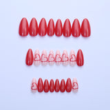 24pcs/Set Valentine's Red Heart Press-On Nails
