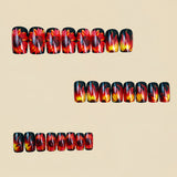 24pcs/Set Red Flowers Press-On Nails