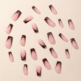 24pcs/Set Valentine Heart French Press-On Nails