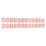24pcs/Set Short Square Matte Multicolor Daisy & Wildflowers Press-On Nails