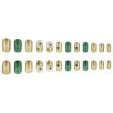 24pcs/Set St. Patrick's Green & Gold Bling Shamrock Press-On Nails