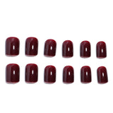 24pcs/Set Solid Short New Year Red Press-On Nails