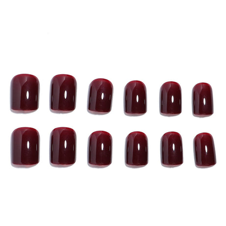 24pcs/Set Solid Short New Year Red Press-On Nails
