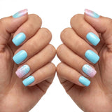 24pcs/Set Blue Scale Texture Short Press On Nails