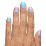 24pcs/Set Blue Scale Texture Short Press On Nails