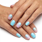 24pcs/Set Blue Scale Texture Short Press On Nails
