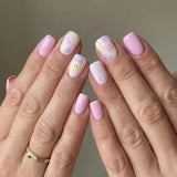 24pcs/Set Pastel Easter Egg Chicks Short Press-On Nails
