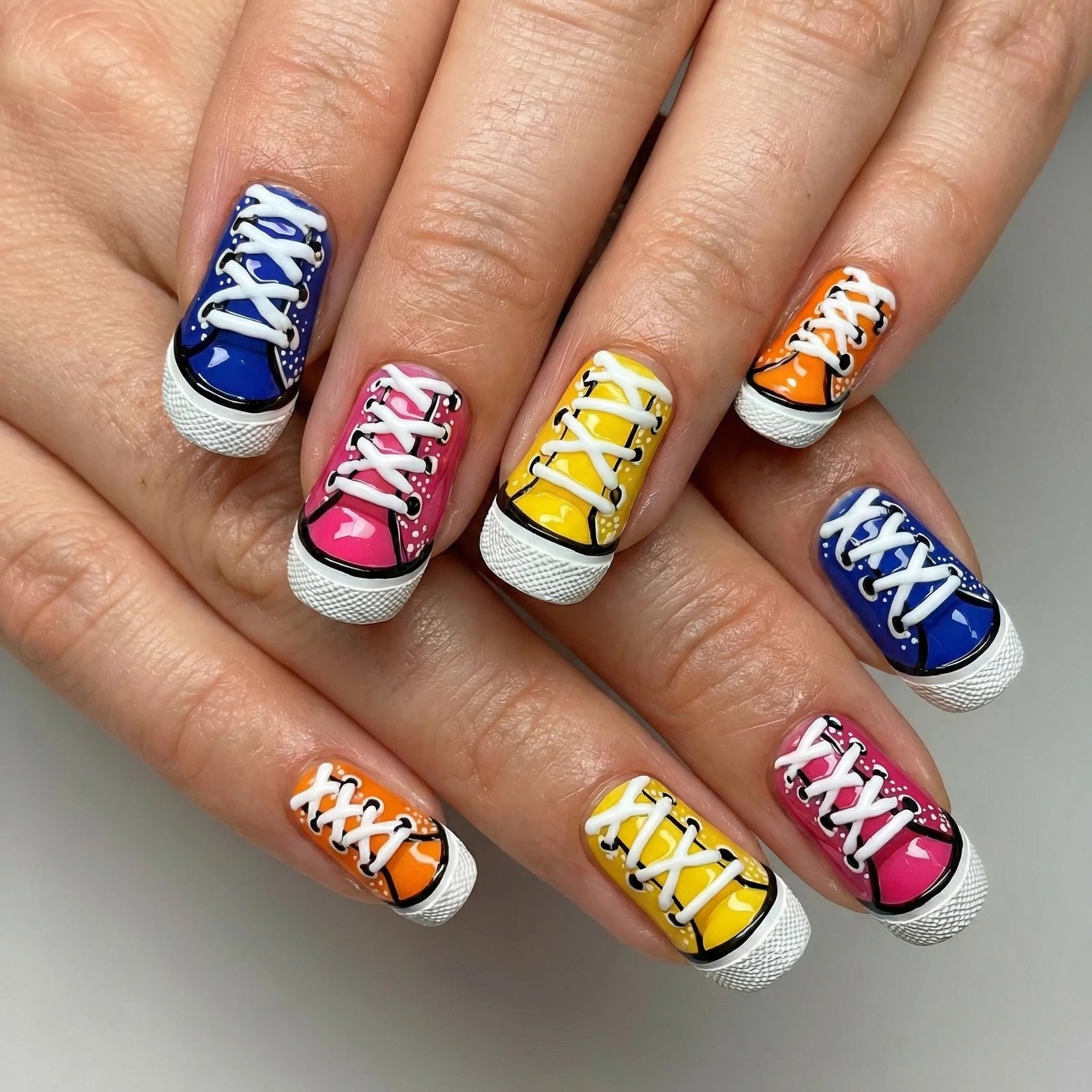 24pcs/Set Colorful Shoes Press-On Nails