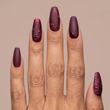 24pcs/Set Dark Red Vine Press-On Nails