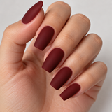 24pcs/Set Burgundy Matte Press On Nails