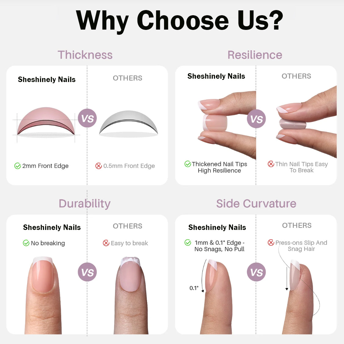 24pcs/Set Pink Snowflakes Press On Nails