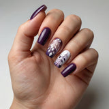 24pcs/Set Purple Gradient with White French Tips Press-On Nails