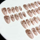 24pcs/Set Short Sheer Nude Autumn Maple Cat Eye Press-On Nails